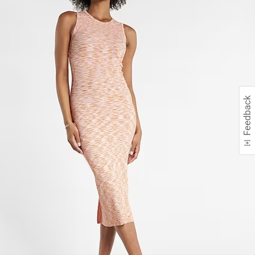 Body Contour Space Dye High Neck Midi Sweater Dress Size S Petite